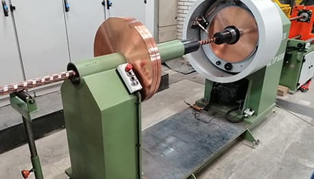 Concentric Taping Machine - Copper Tape Spiral Detail