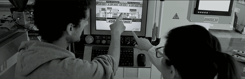 IMACH control panel with precision monitoring and quality control